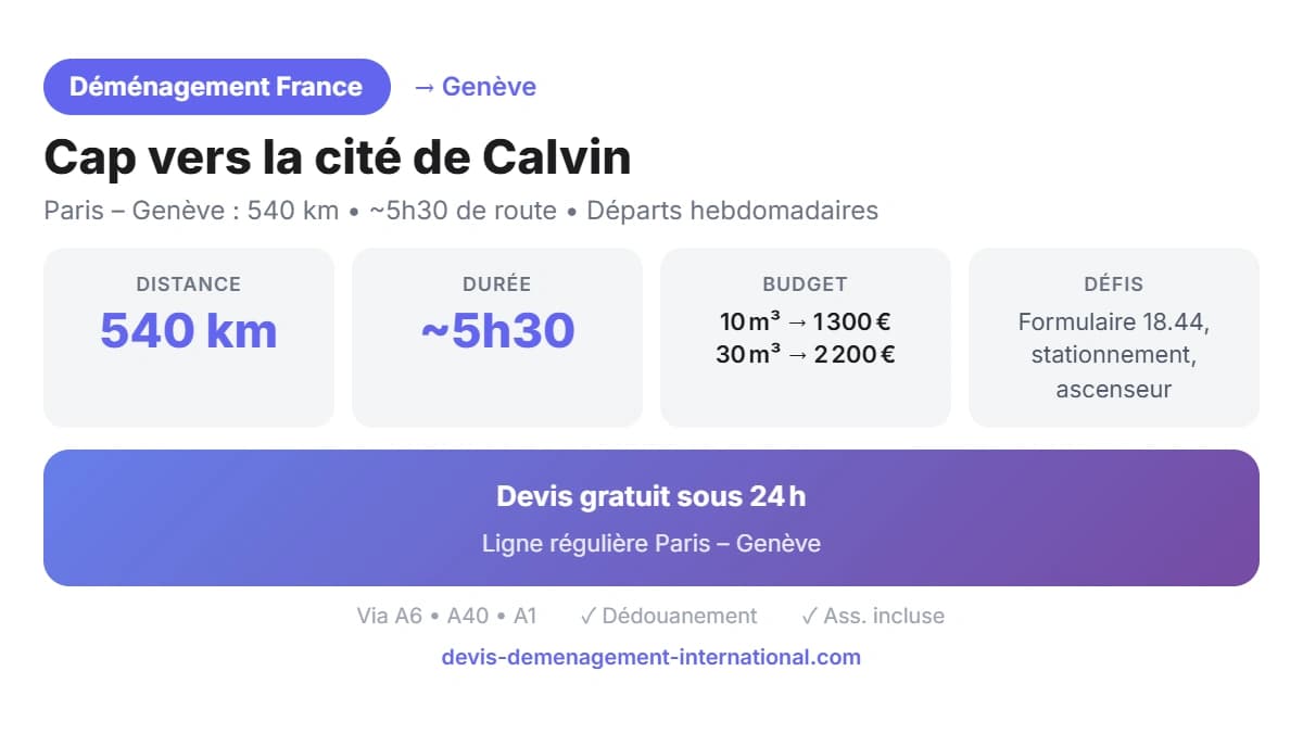 Déménagement France - Genève : Cap vers la cité de Calvin